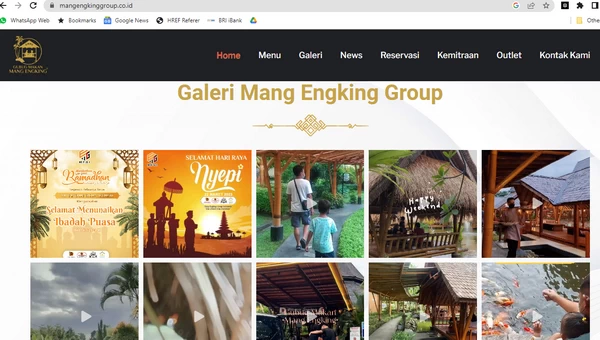 Desain website Restoran Masakan Sunda Mang Engking