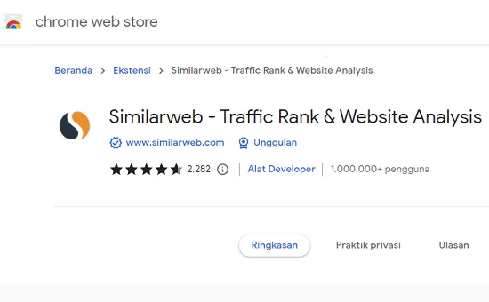 ekstensi Google Chrome gratis SimiliarWeb